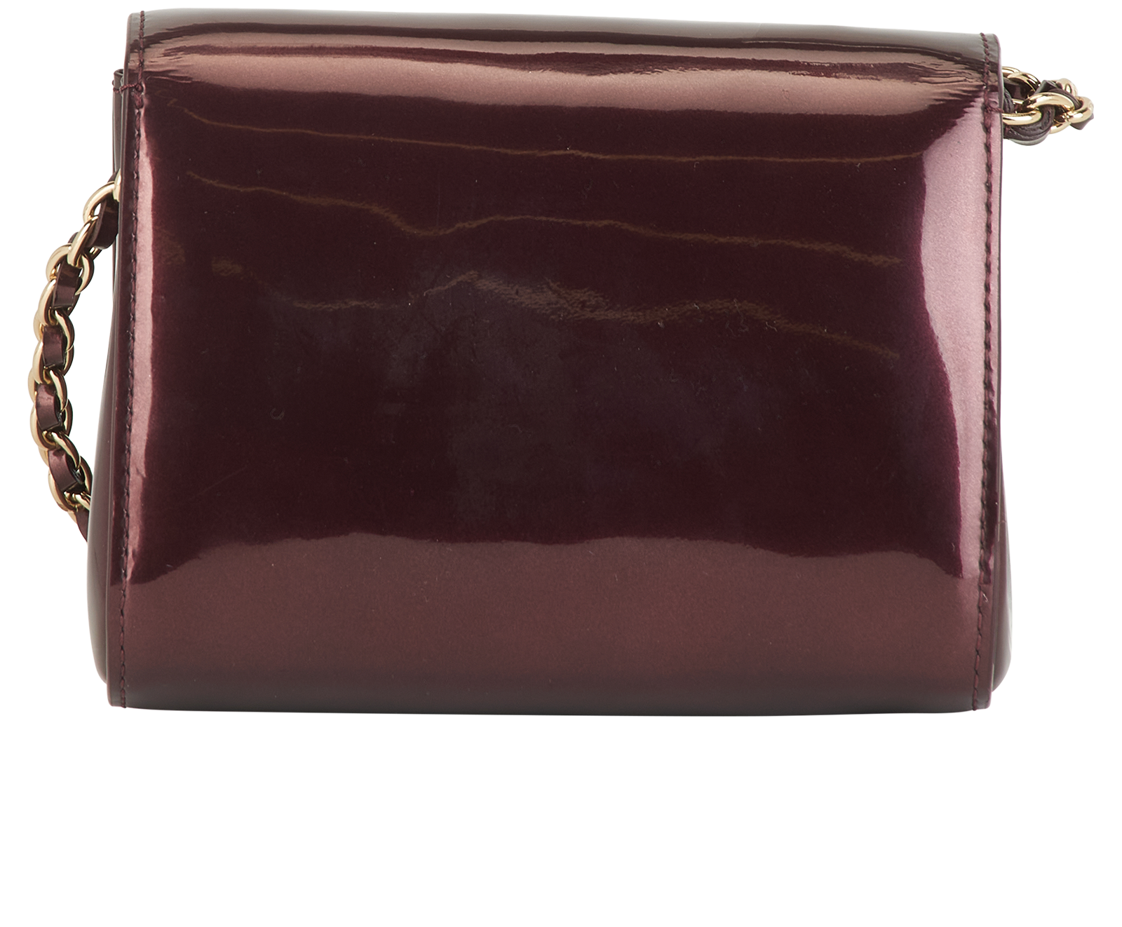 Mini Lily, &pound;295, Handbags, Burgundy, Patent Leather, Back view